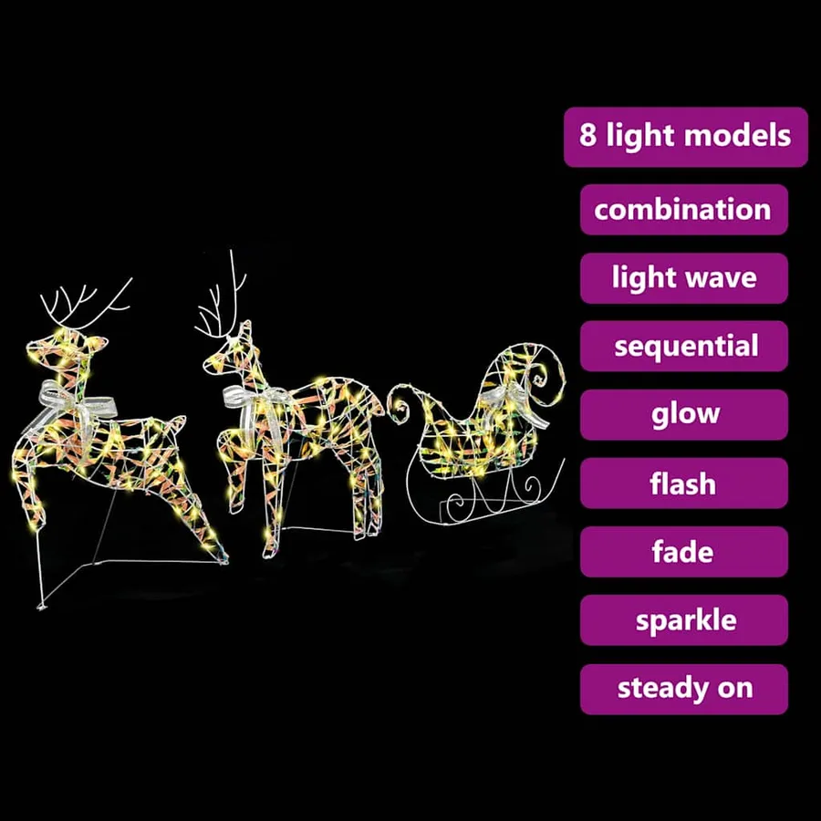 Rennes LED avec 60 LED 3 pcs Blanc chaud PET - 11