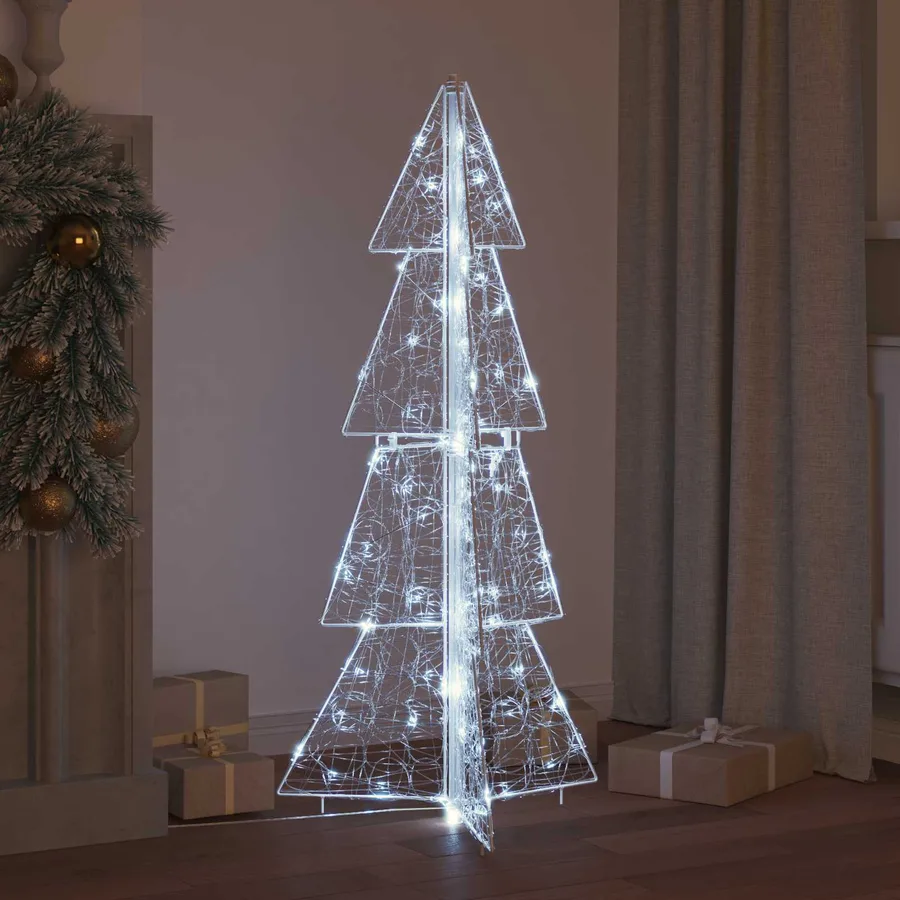 Sapin de Noël avec 100 LED Blanc Froid 120 cm Acrylique - 3