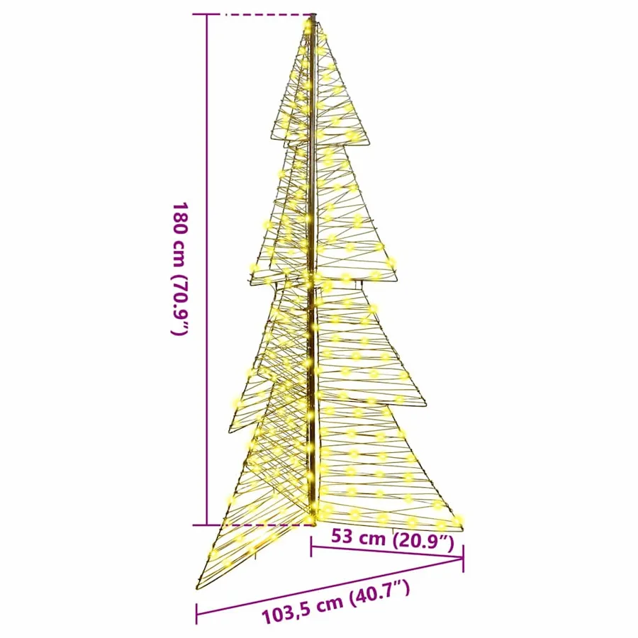 Sapin de Noël avec 240 LED Blanc chaud 180 cm Rotin - 10
