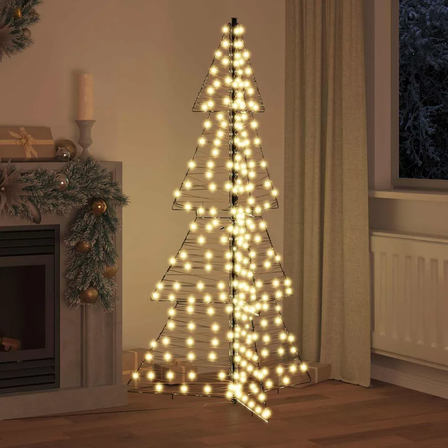 Sapin de Noël avec 240 LED Blanc chaud 180 cm Rotin - 3