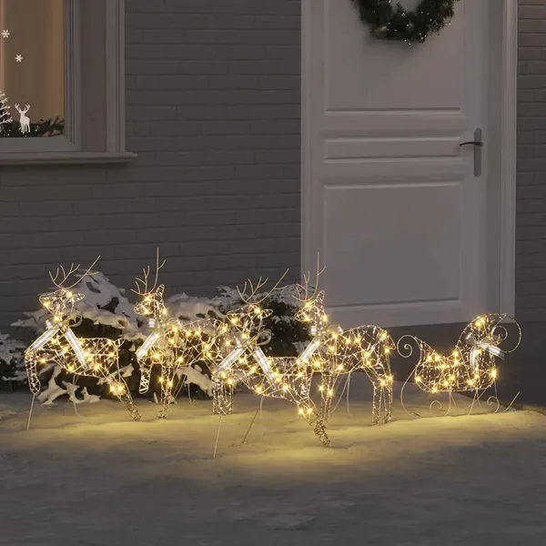Rennes LED avec 40 LED 5 pcs Doré PET