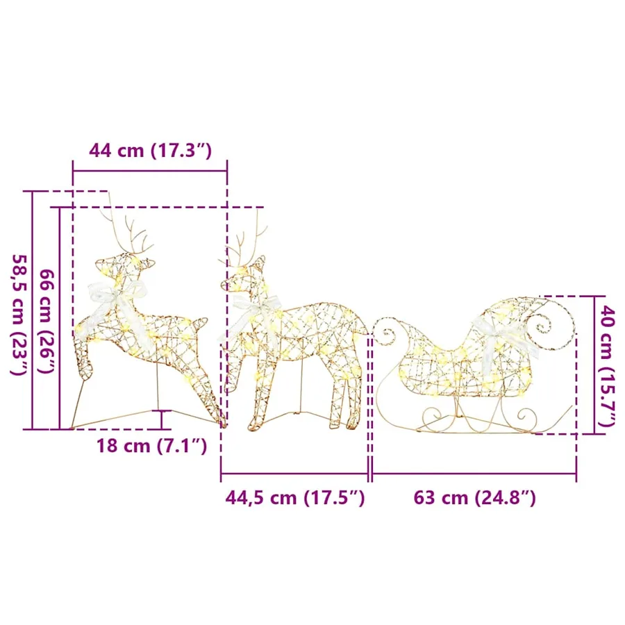 Rennes LED avec 40 LED 5 pcs Doré PET - 11