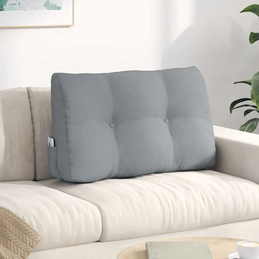 Coussin de Dos Gris clair 80 x 24 x 50 cm tissu