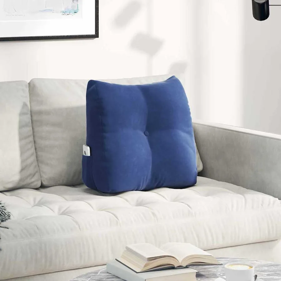 Coussin de Dos Bleu police 45 x 24 x 50 cm Velours