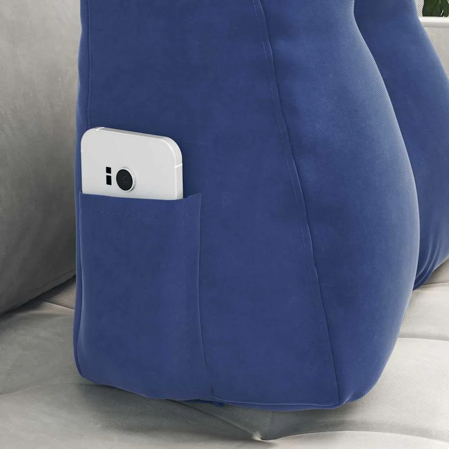 Coussin de Dos Bleu police 45 x 24 x 50 cm Velours - 5