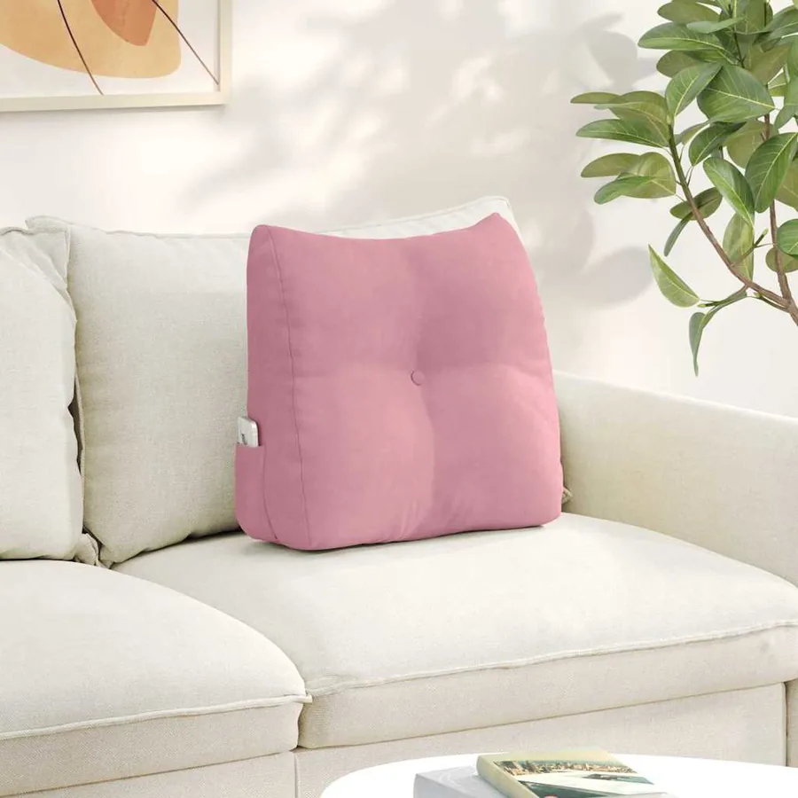 Coussin de Dos Rose 45 x 24 x 50 cm Velours