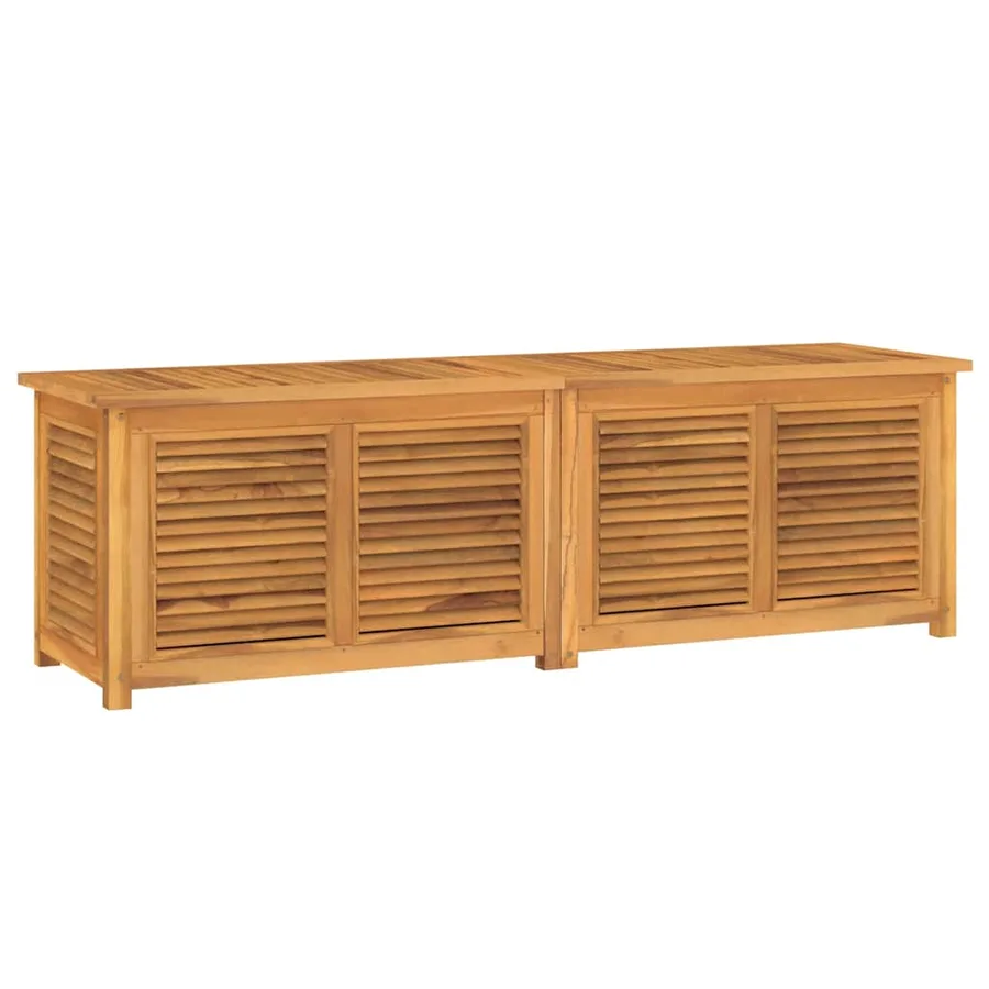 Boîte de rangement jardin et sac 175x50x55 cm bois massif teck - 2