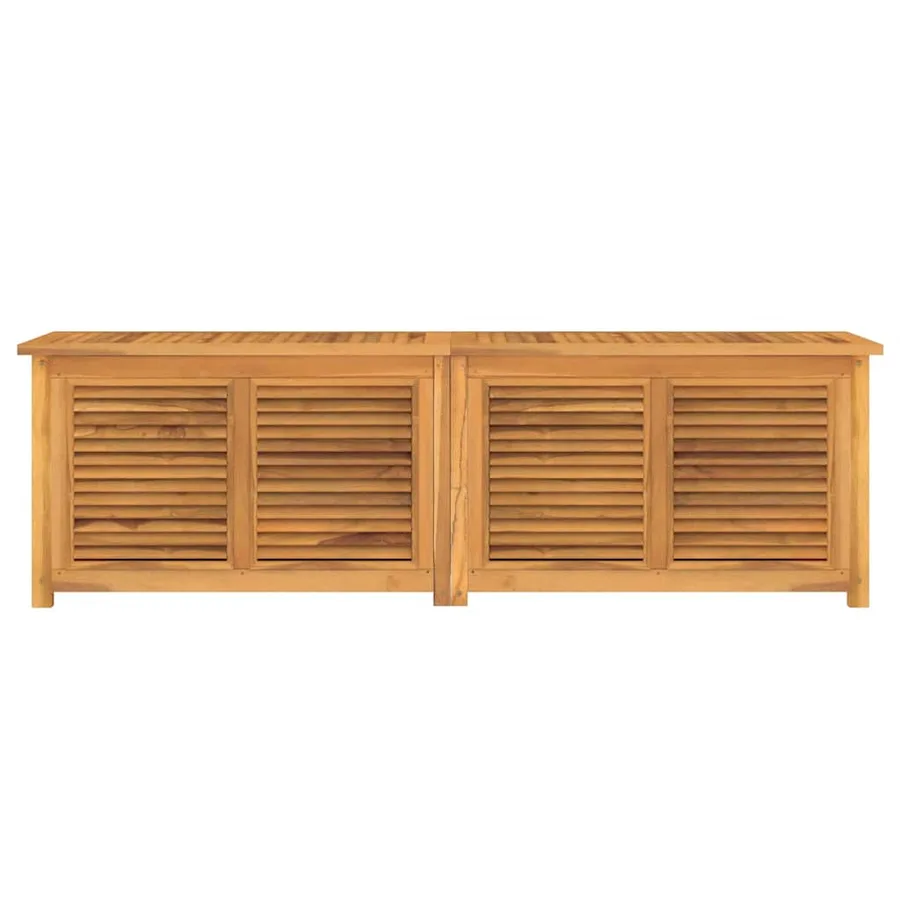 Boîte de rangement jardin et sac 175x50x55 cm bois massif teck - 3