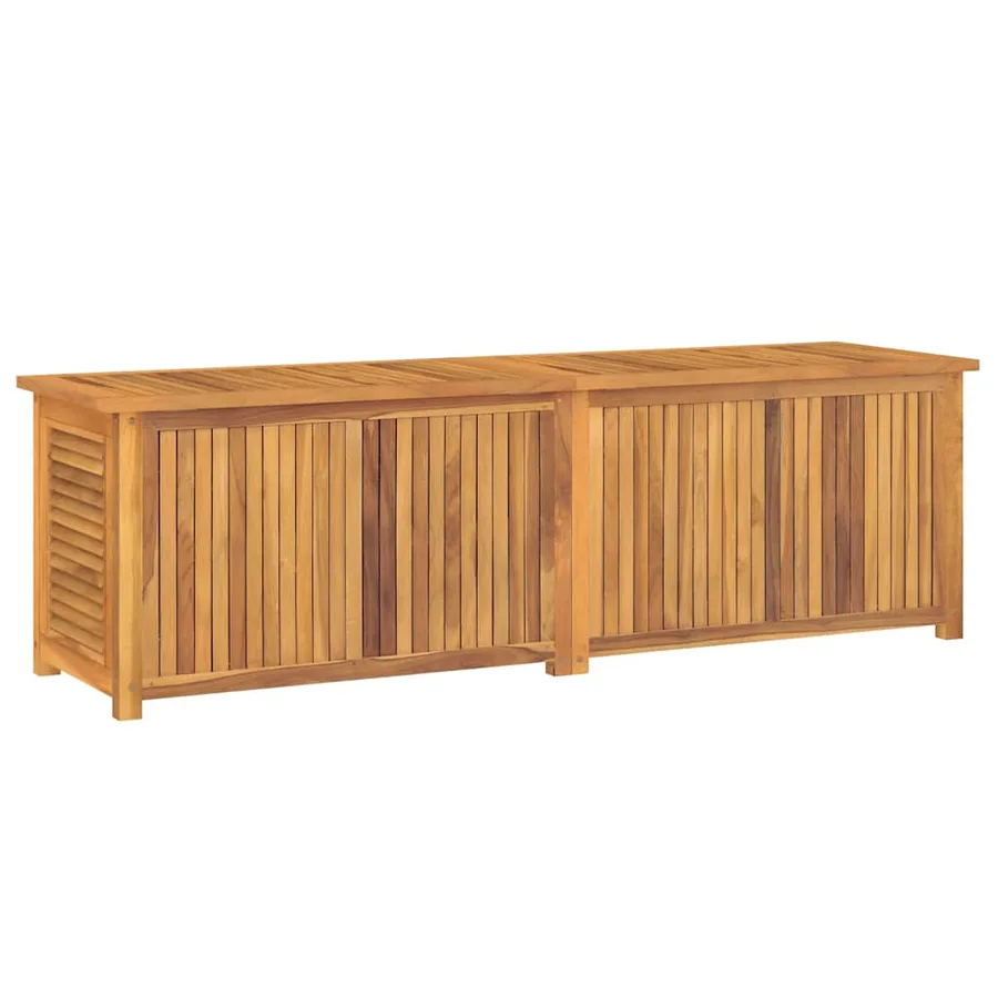 Boîte de rangement jardin et sac 175x50x55 cm bois massif teck - 7
