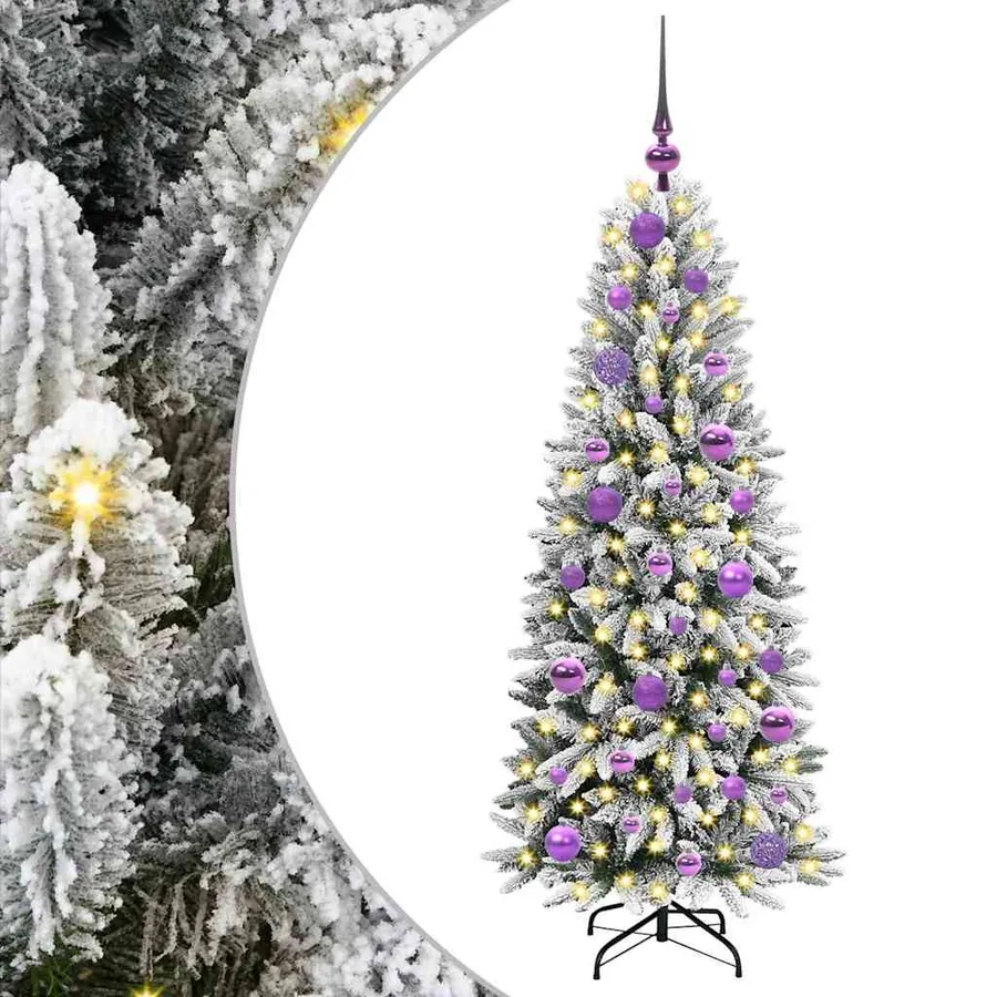 Sapin de Noël artificiel avec 150 LED avec support Blanc 120 cm - 2
