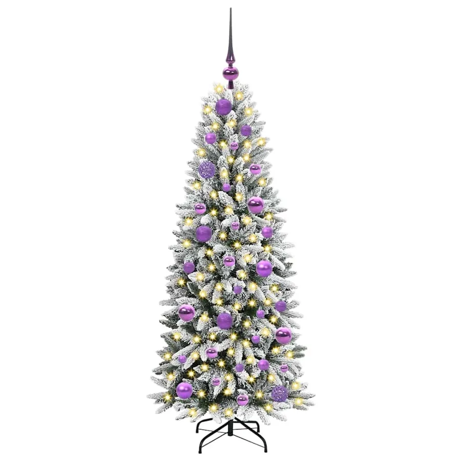 Sapin de Noël artificiel avec 150 LED avec support Blanc 120 cm - 3