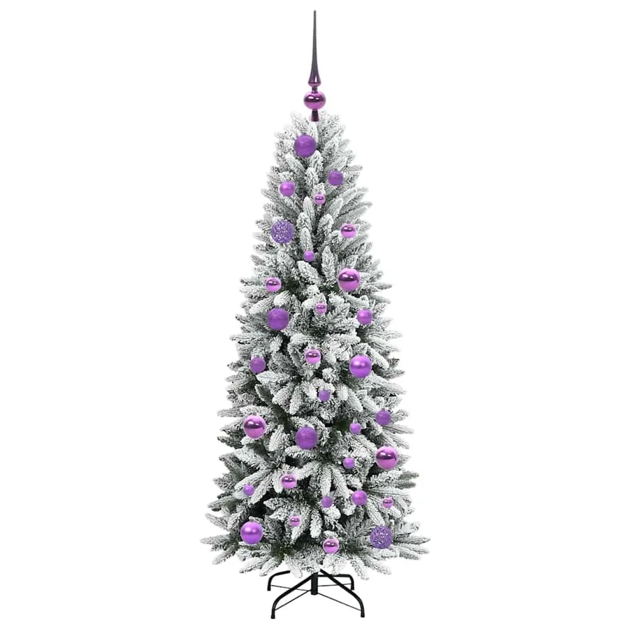 Sapin de Noël artificiel avec 150 LED avec support Blanc 120 cm - 4