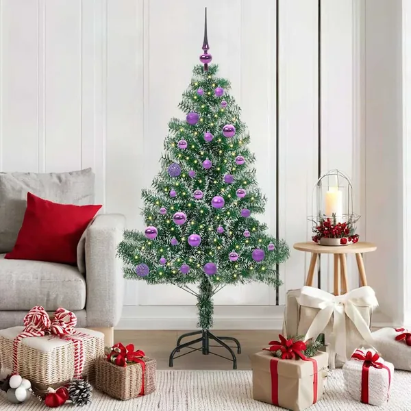 Arbre de Noël artificiel floconné de neige avec lumière LED