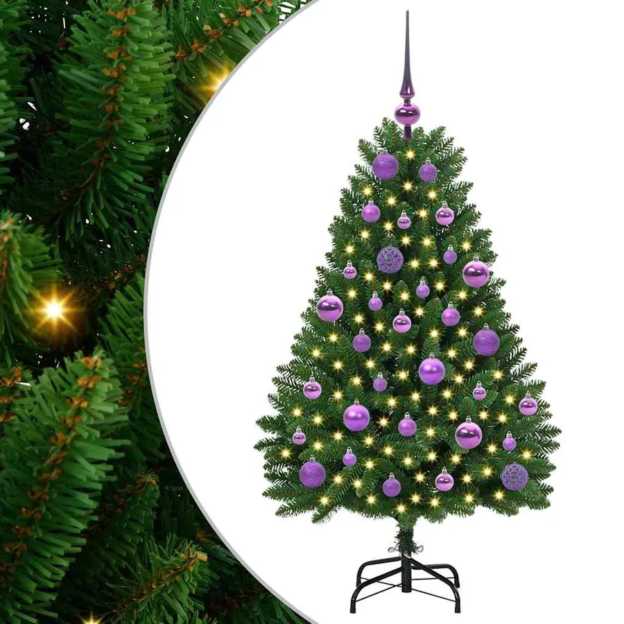 Sapin de Noël artificiel avec 150 LED Vert 120 cm PVC et métal - 2