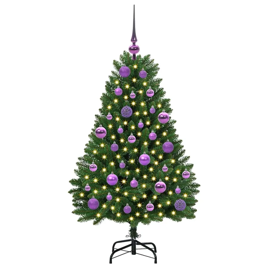 Sapin de Noël artificiel avec 150 LED Vert 120 cm PVC et métal - 3