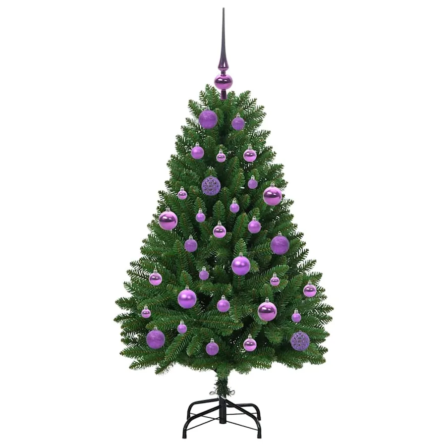Sapin de Noël artificiel avec 150 LED Vert 120 cm PVC et métal - 4