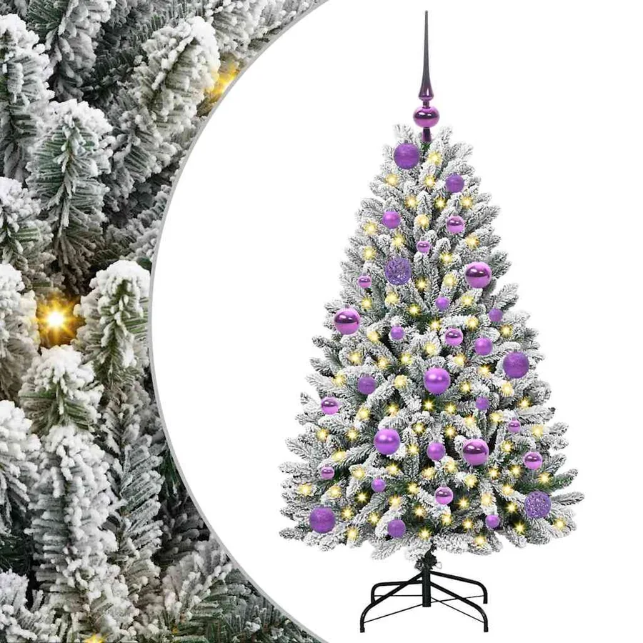 Sapin de Noël artificiel Vert et blanc 120 cm PVC et métal - 2