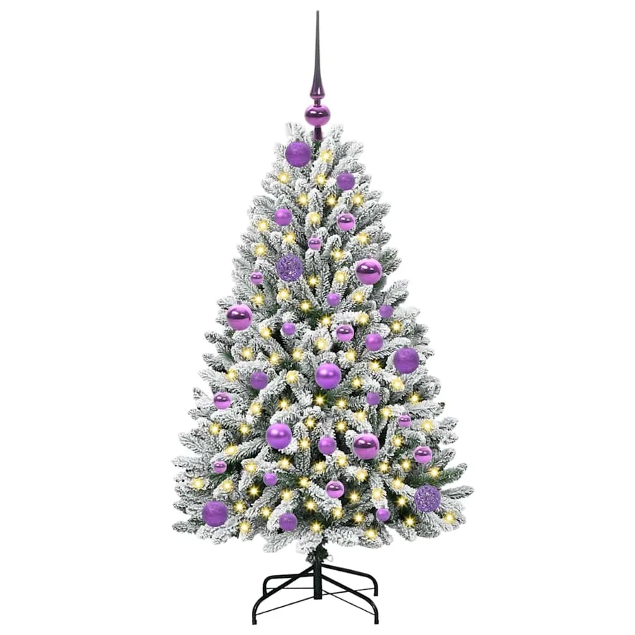 Sapin de Noël artificiel Vert et blanc 120 cm PVC et métal - 3