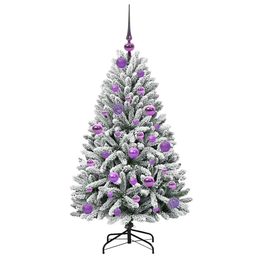 Sapin de Noël artificiel Vert et blanc 120 cm PVC et métal - 4