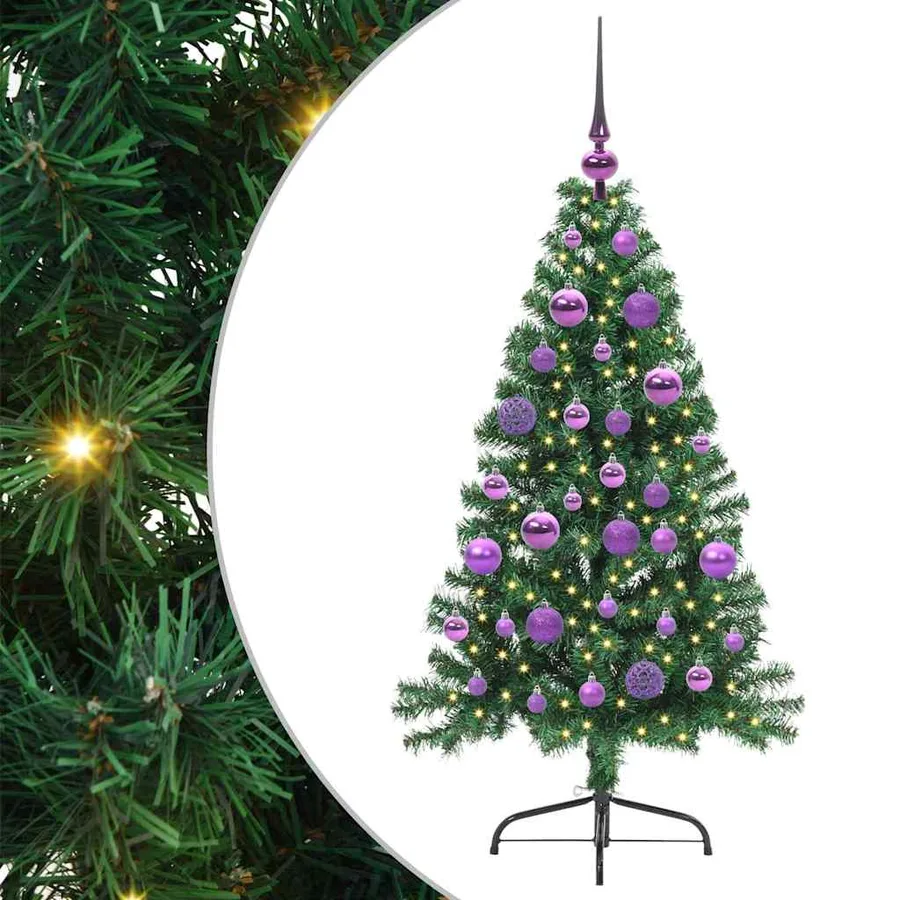 Sapin de Noël artificiel pré-éclairé Vert 120 cm PVC - 2
