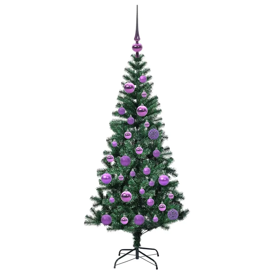 Sapin de Noël artificiel pré-éclairé Vert 120 cm PVC et métal - 4