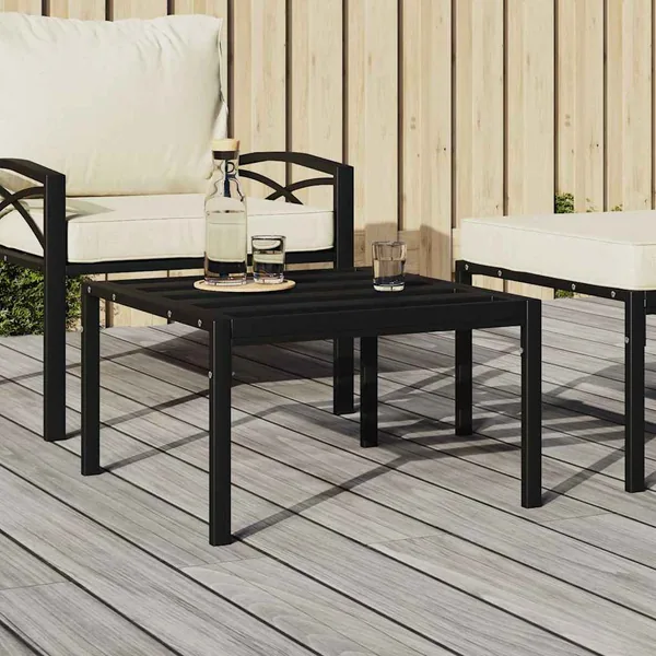 Table basse de jardin noir 60x60x35 cm acier