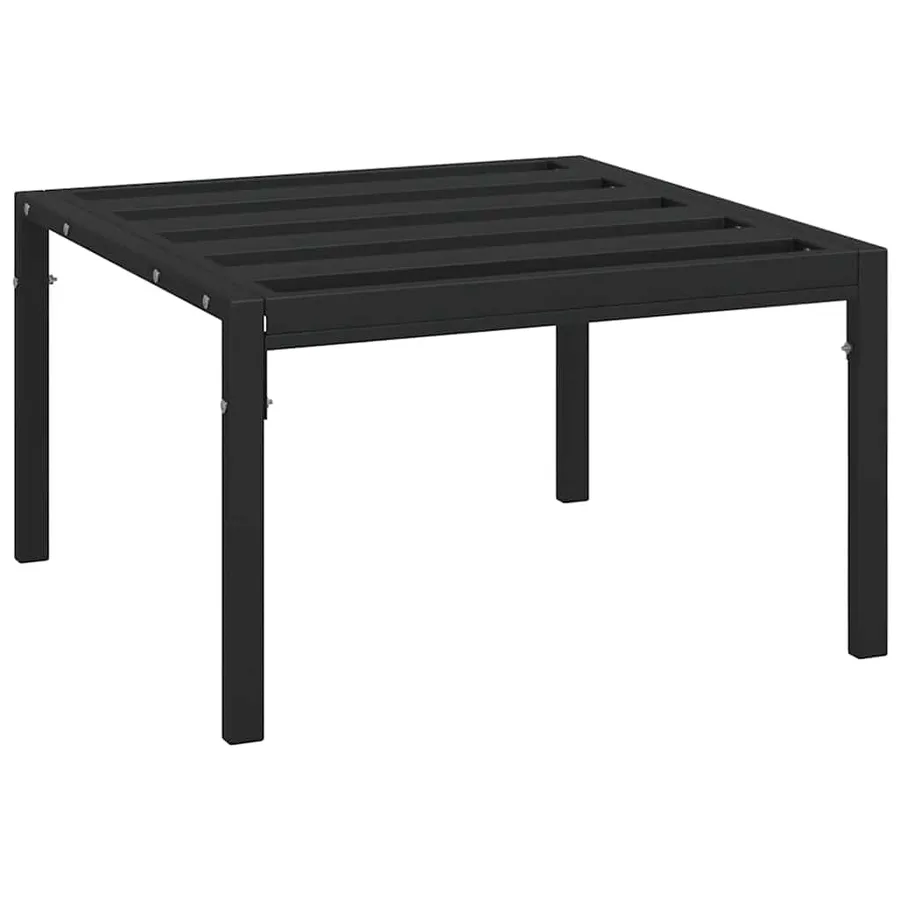 Table basse de jardin noir 60x60x35 cm acier - 2