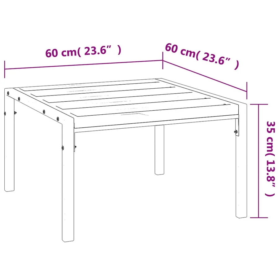 Table basse de jardin noir 60x60x35 cm acier - 5
