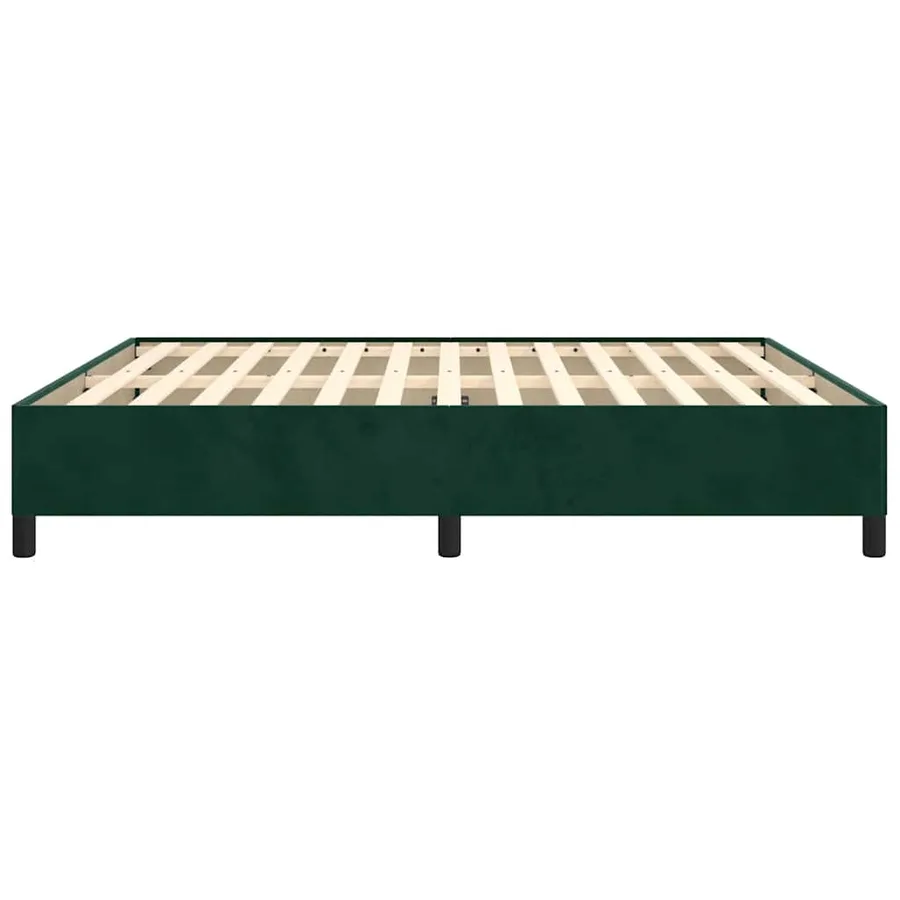 Cadre de lit sans matelas vert foncé 160x200 cm velours - 6