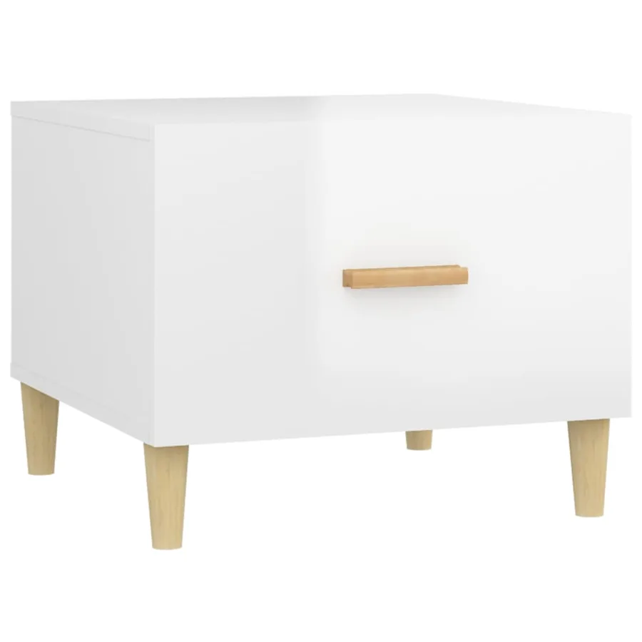 Tables basses 2 pcs blanc brillant 50x50x40cm bois d'ingénierie - 6