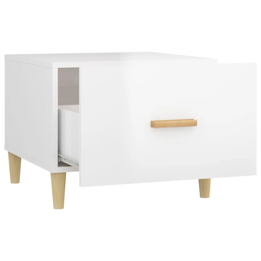 Tables basses 2 pcs blanc brillant 50x50x40cm bois d'ingénierie - 7