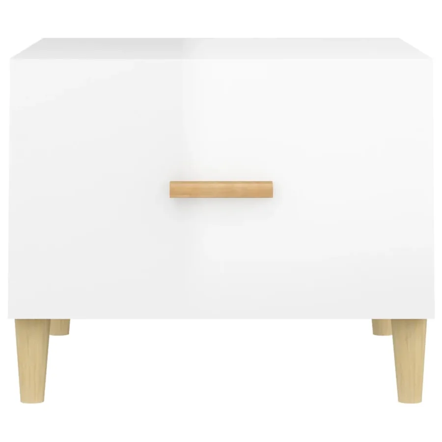 Tables basses 2 pcs blanc brillant 50x50x40cm bois d'ingénierie - 8