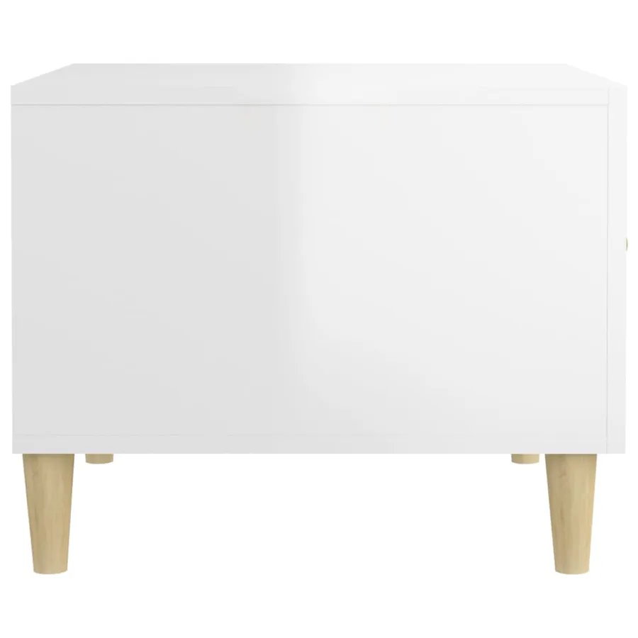 Tables basses 2 pcs blanc brillant 50x50x40cm bois d'ingénierie - 9