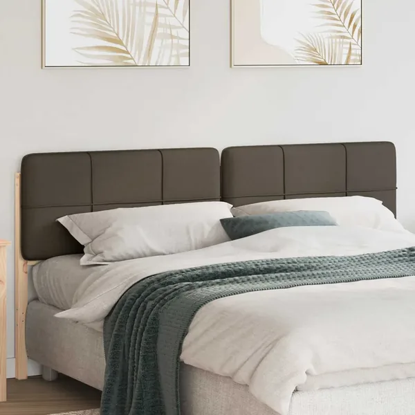 Tête de lit capitonnée Marron et Taupe 180 cm Pin massif