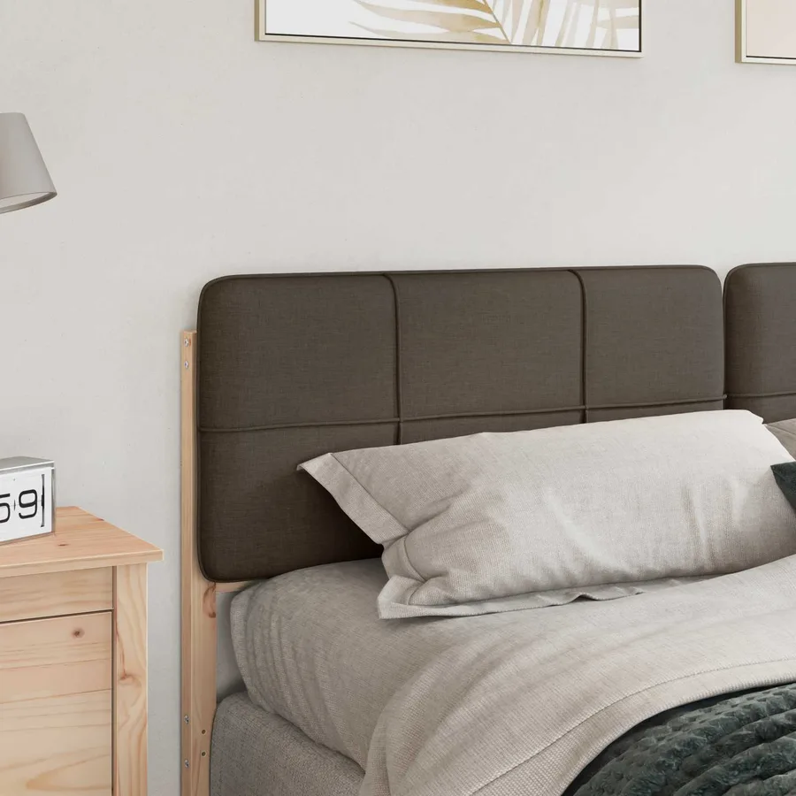 Tête de lit capitonnée Marron et Taupe 180 cm Pin massif - 3