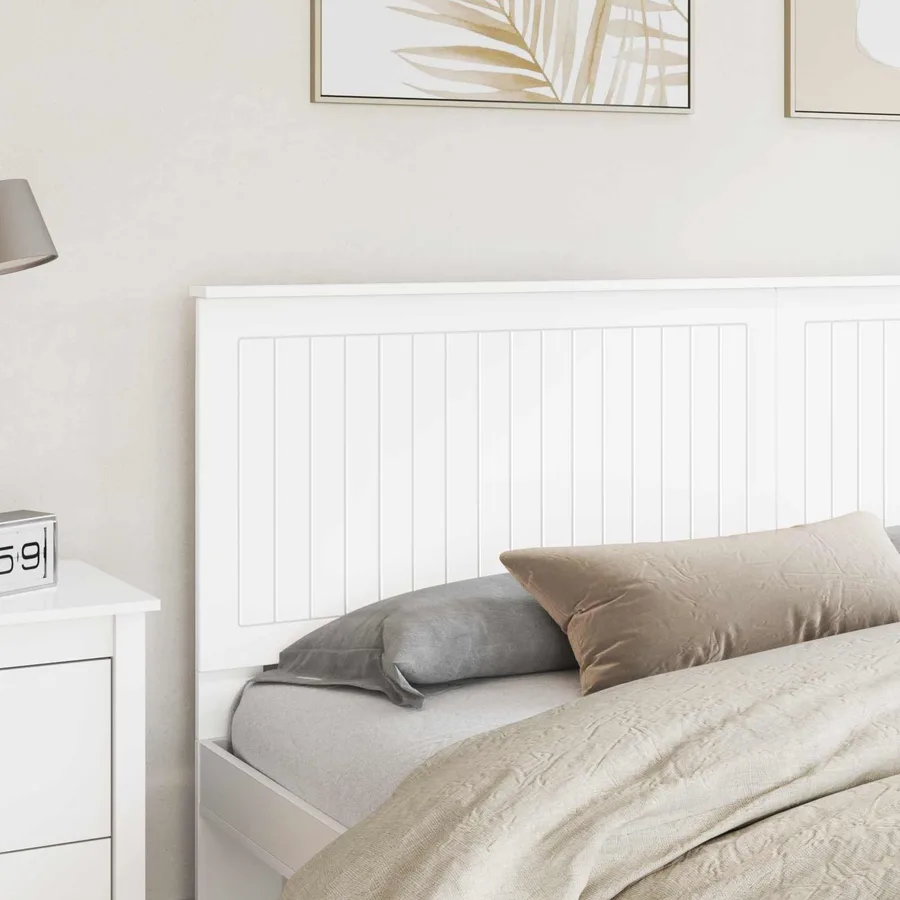 Tête de lit avec tête de lit Blanc 200 cm Bois d'ingénierie - 3