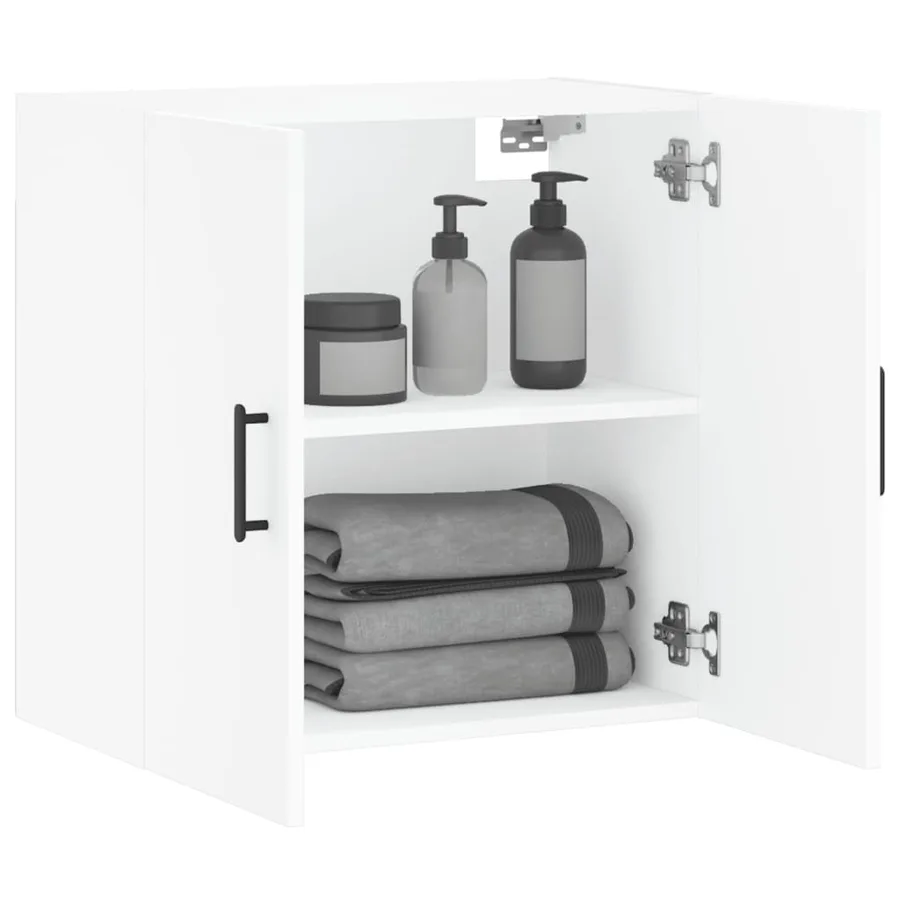 Armoire murale blanc 60x31x60 cm bois d'ingénierie - 4