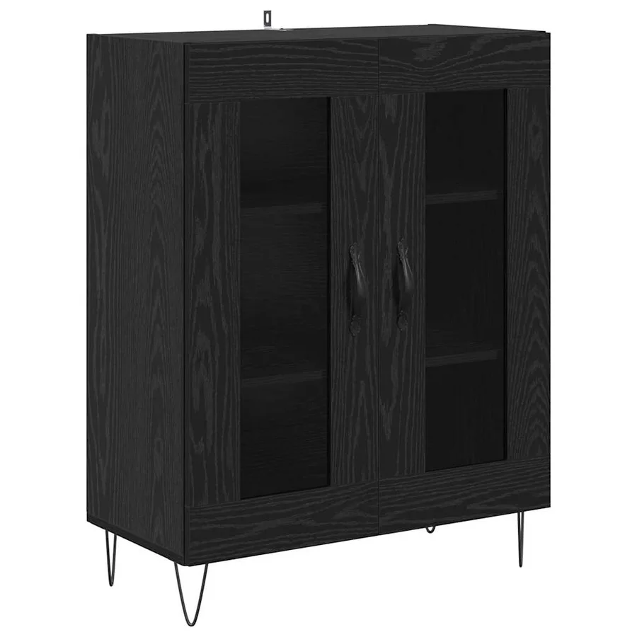 Haut Armoire 2 pcs Chêne noir Bois d'ingénierie - 6