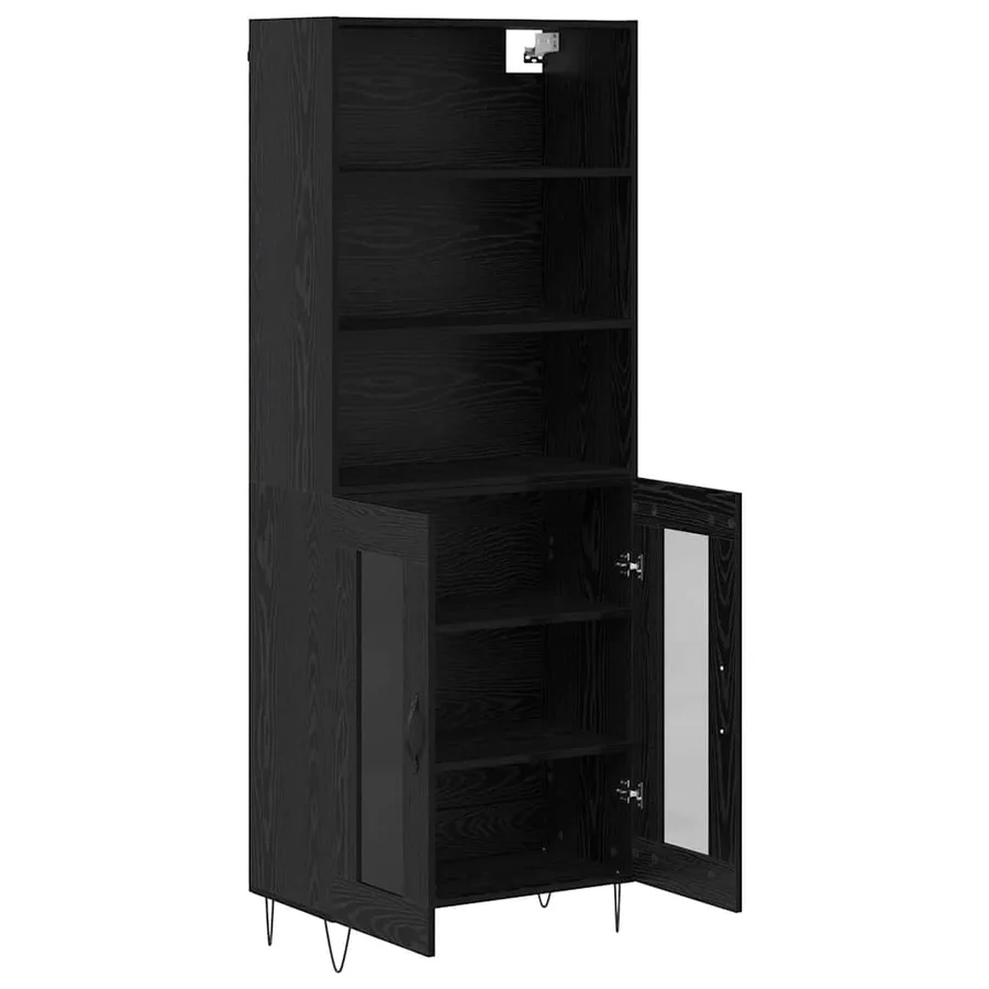 Haut Armoire 2 pcs Chêne noir Bois d'ingénierie - 7