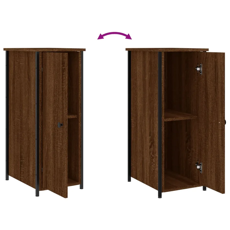 Tables de chevet 2pcs chêne marron 32x42x80cm bois d'ingénierie - 10