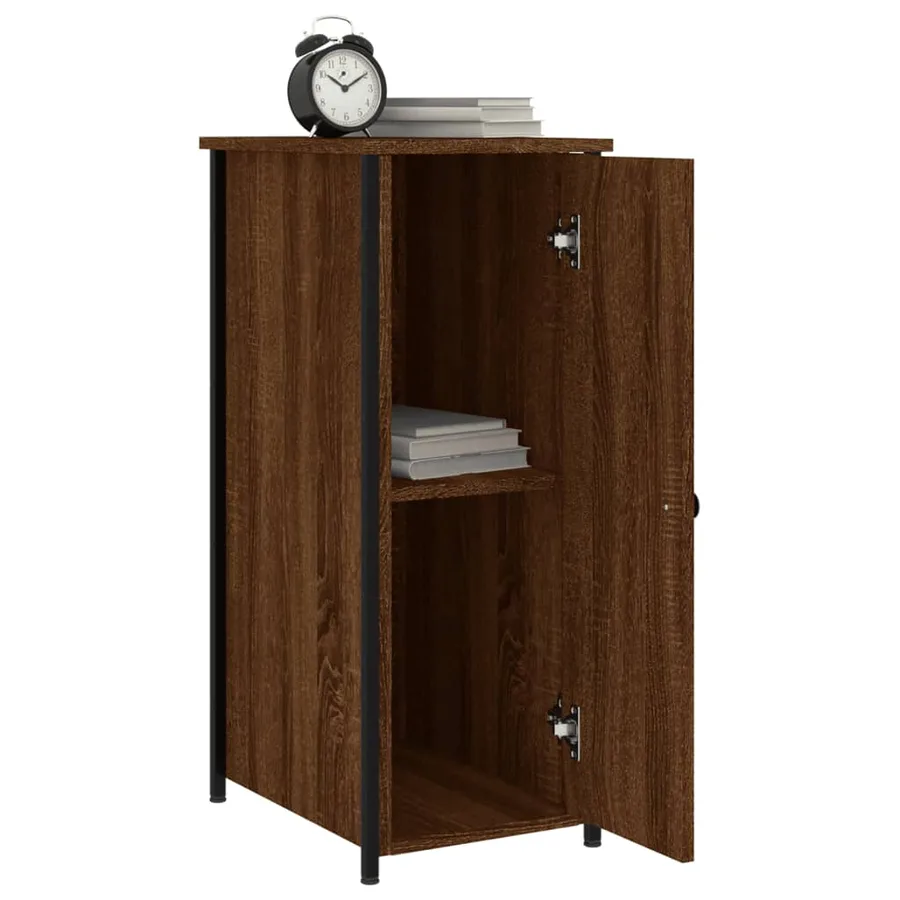 Tables de chevet 2pcs chêne marron 32x42x80cm bois d'ingénierie - 4