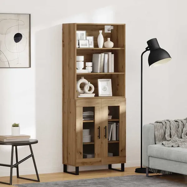 Haut Armoire 2 pcs Chêne artisanal 69,5 x 34 x 180 cm