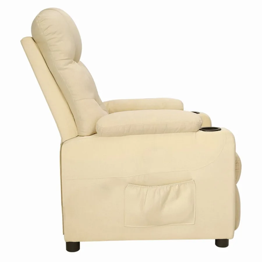 Fauteuil inclinable Crème Tissu - 3