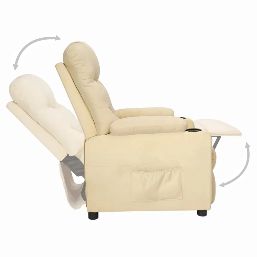 Fauteuil inclinable Crème Tissu - 5