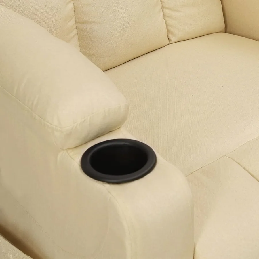 Fauteuil inclinable Crème Tissu - 7