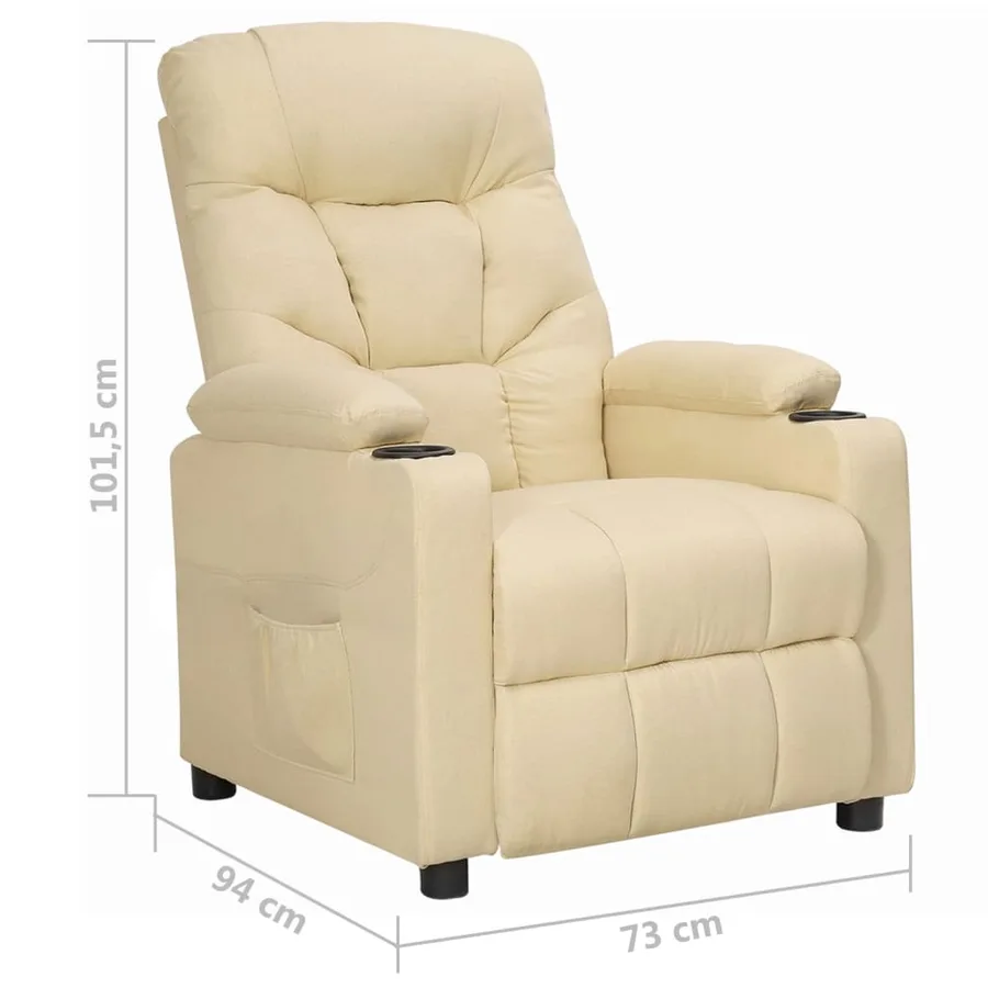 Fauteuil inclinable Crème Tissu - 9