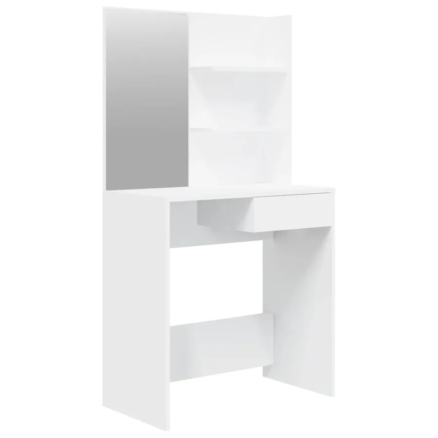 Coiffeuse avec miroir blanc 74,5x40x141 cm - 2