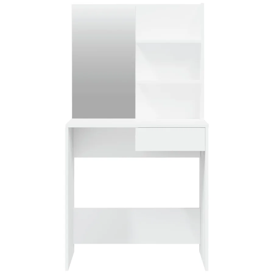 Coiffeuse avec miroir blanc 74,5x40x141 cm - 6