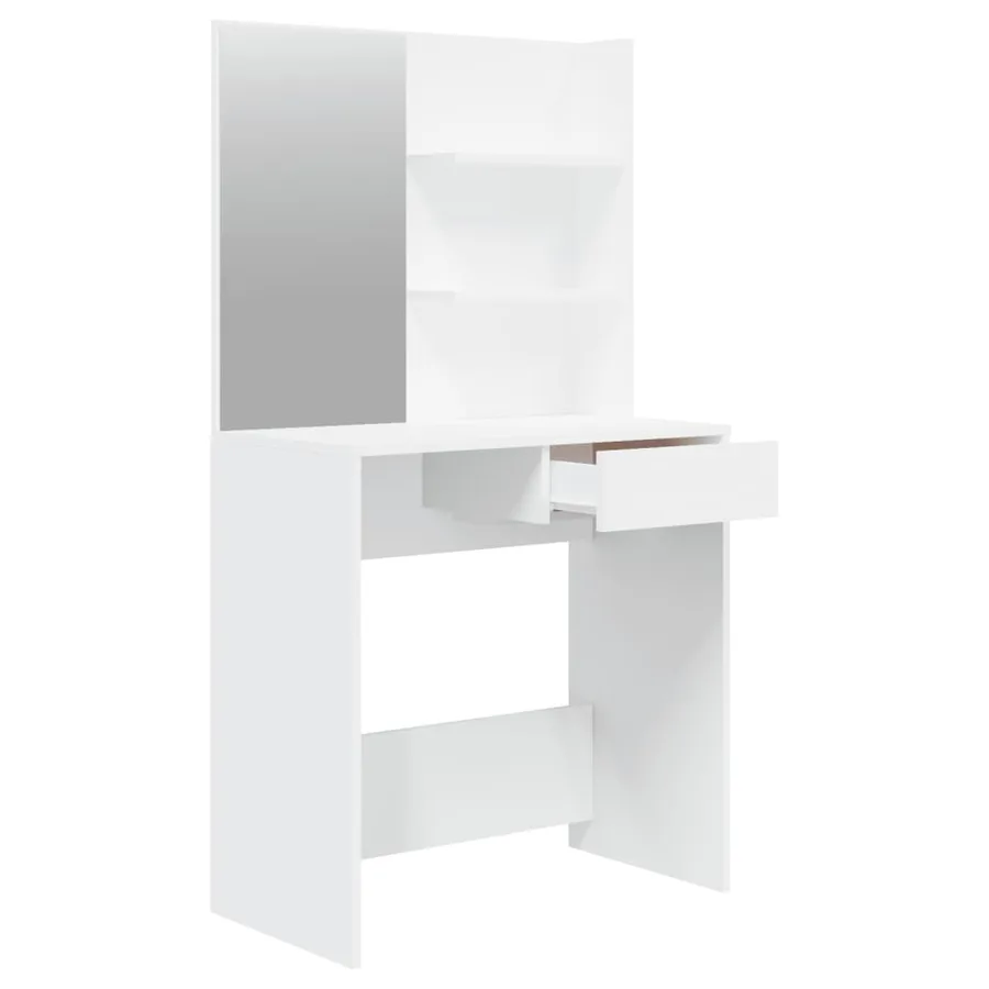 Coiffeuse avec miroir blanc 74,5x40x141 cm - 7