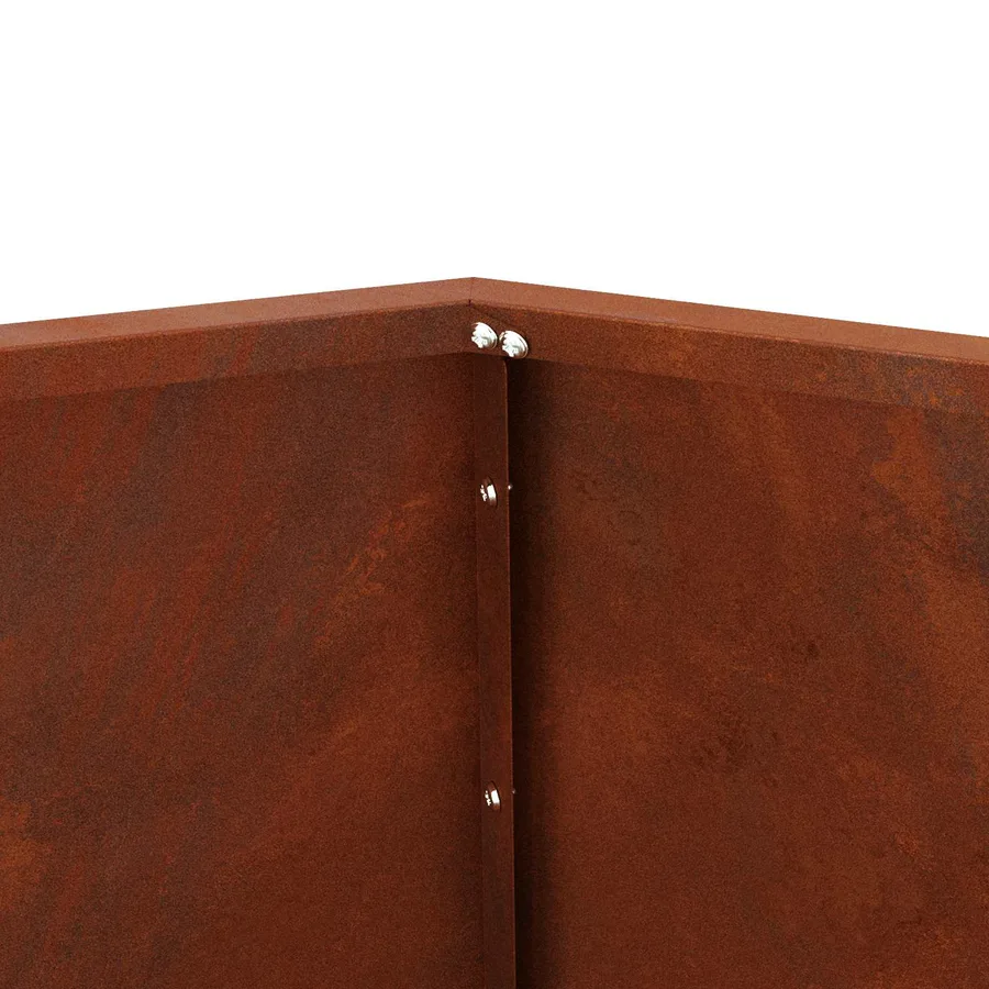 Jardinière 2 pc Rouillé 75 x 75 x 60 cm Acier patiné - 9
